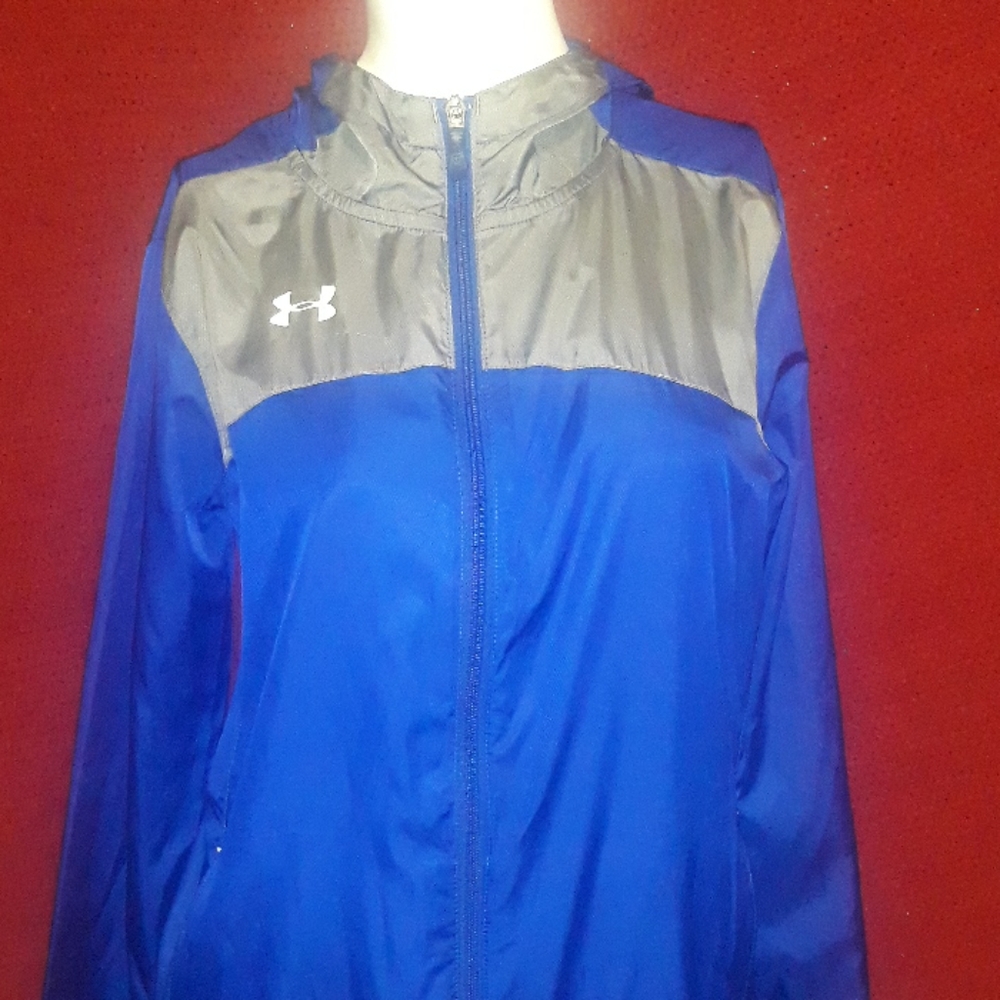 Blue and gray UnderArmor jacket